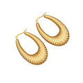 Non-tarnish Gold Plated Stainless Steel Hoop Earrings Women Girls Hypoallergenic Irregular Pattern Hip Hop Jewelry Gift