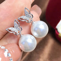 E1813 11-12mm DIY Natural Freshwater Pearl Charm Earrings Mounting Accessory 925 Sterling Silver Gold Plated  Jewelry for Women