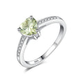 Fine Jewelry 925 Sterling Silver Heart Shape Gemstone Fashion Zircon Diamond Ring For Women