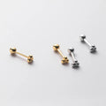 Minimalist Jewelry Small S925 Sterling Silver Round Ball Stud Earrings Women Dainty Screw Back Stud Earrings