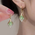 Fashion Geometric Drop Earrings Diamond Shape Opal Earrings Statement Earrings for Women Girls