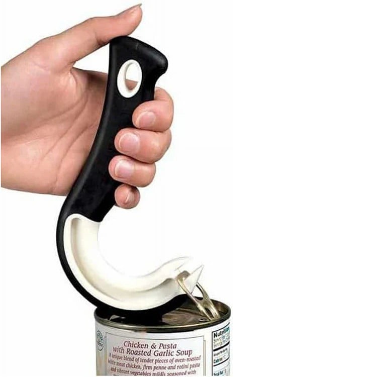 Multifunctional J Shape Manual Beer Bottle Opener Easy Ring Pull Can Opener with Non-Slip Grip Soda Beer Tin Opener