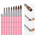 New Product Professional Personalized Oval Crimped Galaxy Kolinsky Hair Nail Art Brush with Customized Color and Metal Handle