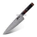 KEENHOPE Handcrafted 89 Layers Damascus Steel VG10 Core 8 Inch Chef Knife Ebonywood Amboynawood Burl Handle Kitchen Knives