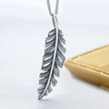 Wholesale 925 Sterling Silver Jewelry Feather Shaped Pendant Oxidized Pendants