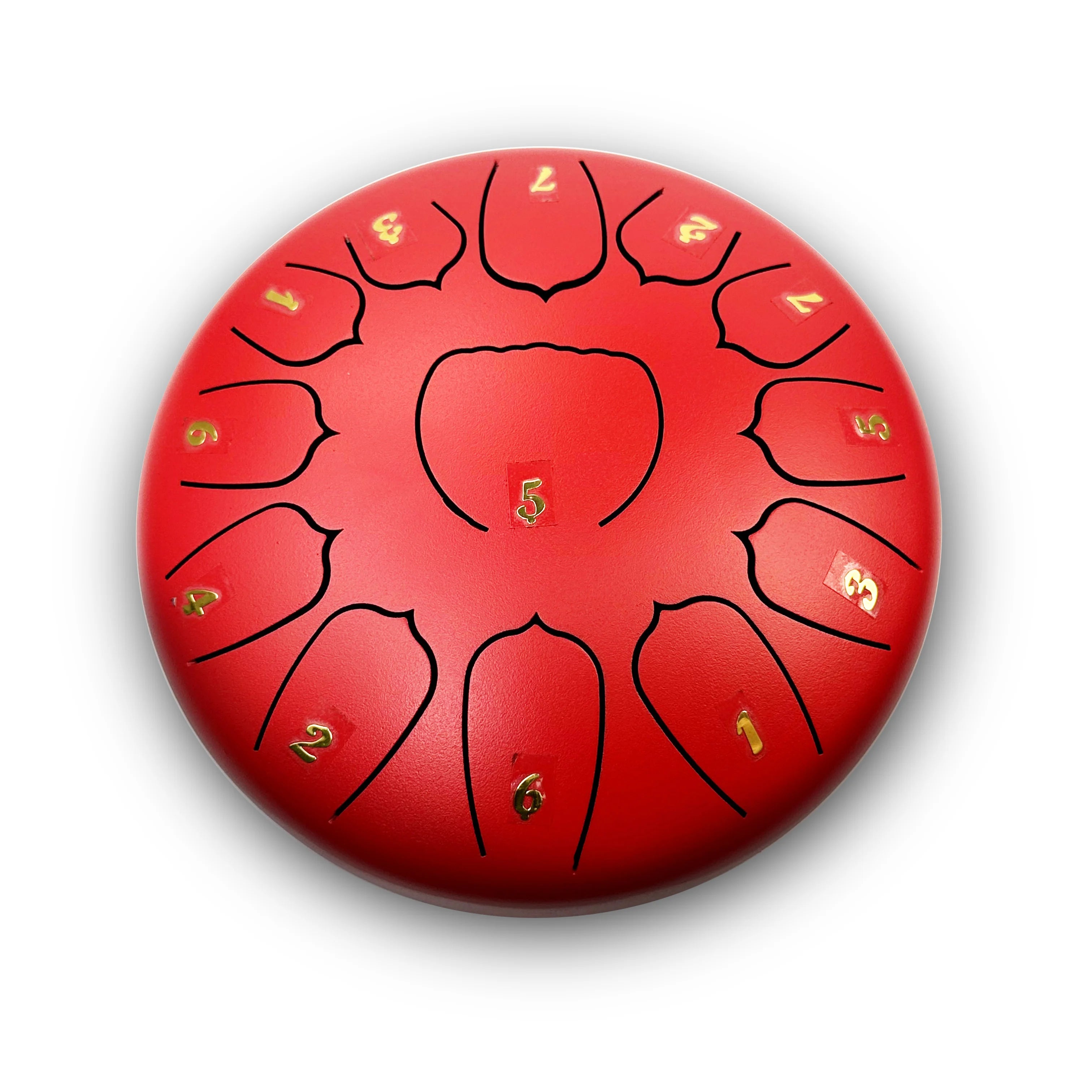 2024 New Design 6.5inch  (15cm) 13Note Red Hank Drum Balmy C Key Stainless Steel Rain Tongue Drum