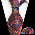 Men 8cm Tie Handkerchief Set Classic Paisley Floral Neck Ties Pocket Square Set for Man Business