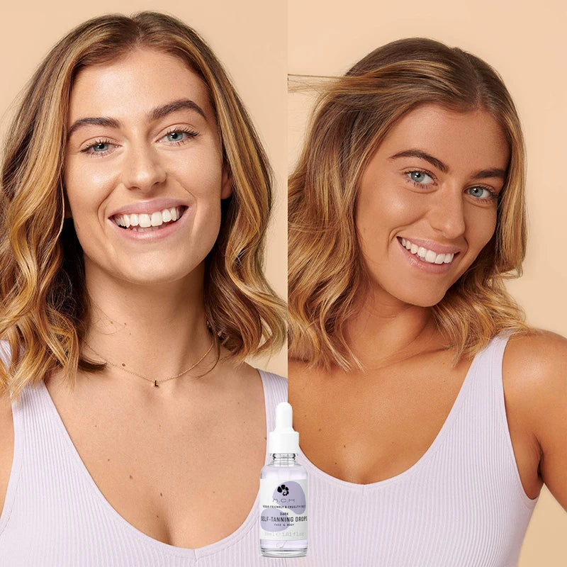OEM/ODM Private Label Self Tan Serum Herbal Deep Dark Tanning Drops for Face and Body Sunless Body Oil