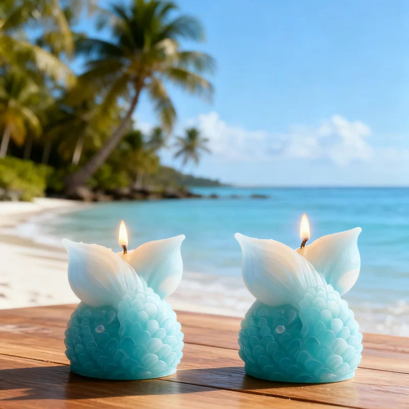 KK1059 Ocean Mermaid Tail Silicone Candle Molds Home Gypsum Decorations Casting Mould DIY Aromatherapy Candle Making Supplies
