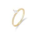 New Arrivals Trendy 925 Sterling Silver Pear Cut Cubic Zircon Eternity Wedding Ring Rhodium Plated for Party Gift Jewelry
