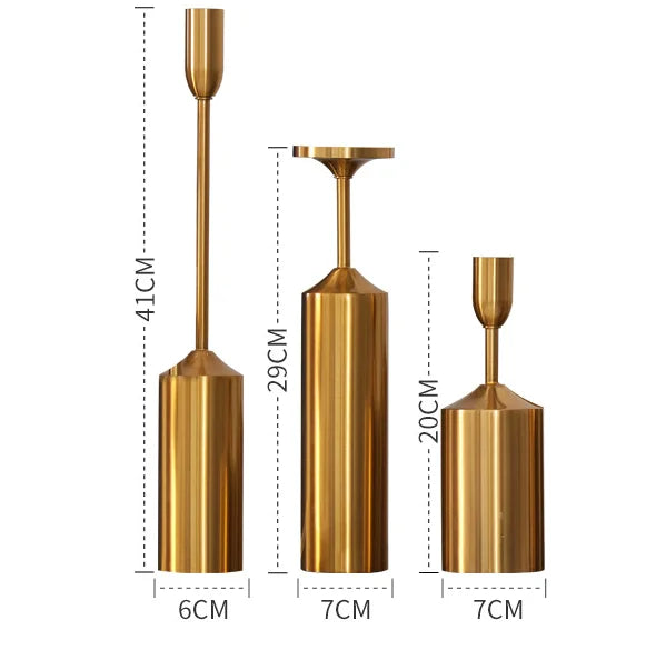 2025 Luxury Home Decor Candlestick 3pcs a Set Metal Candle Holder for Wedding Decoration