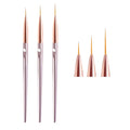 Customize 3pcs/set Rose Gold Nail Art Liner Painting Flower Acrylic UV Gel Extension Builder Nylon 7mm/9mm/11mm Manicure Drawing