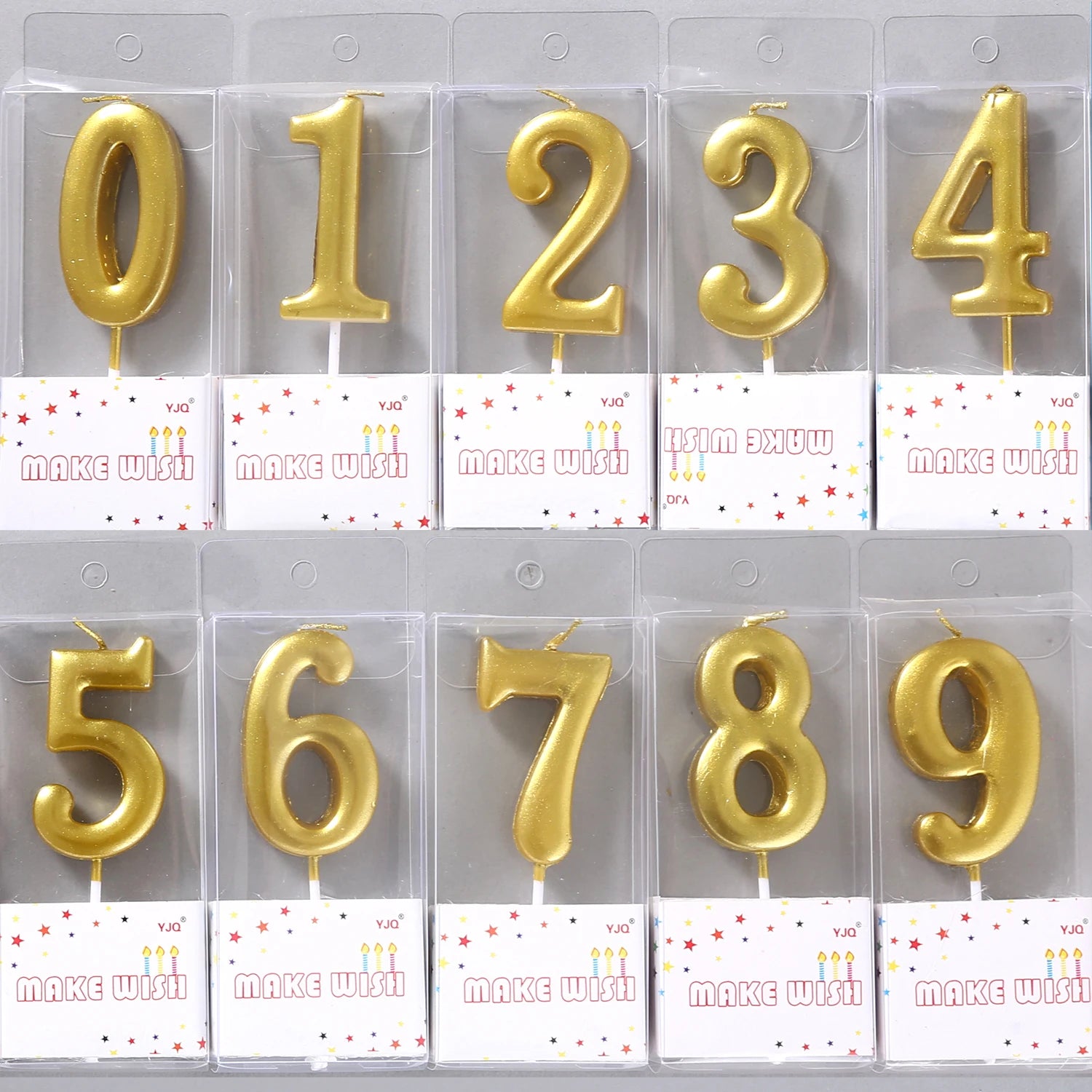 Low Price Gold Paraffin Wax Number Birthday Stand Candles for Birthday Xmas Parties & Weddings-Eco-friendly Non-Toxic Smokeless