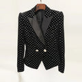 2025 Autumn Winter Collection Breathable European American Star Fashion Lion Button Slim Fit Worsted Knitted Blazer Vintage