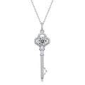 1 Carat Moissanite Pendant Necklace 925 Sterling Silver Key Shape Elegant Wedding and Engagement Jewelry Women Necklace