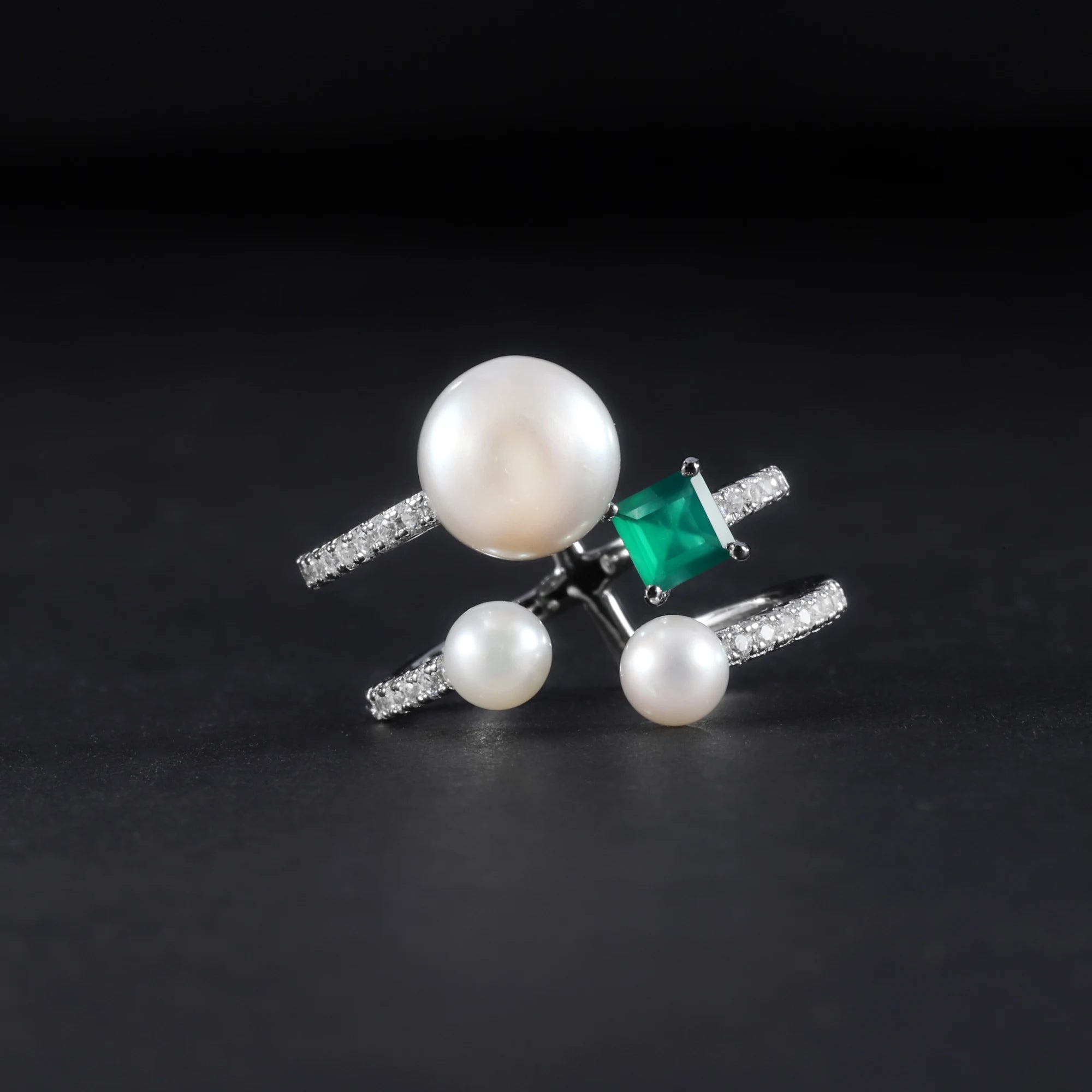 C5794 Abiding Jewelry New Design 4mm White Fresh Water Pearl Cheap Real 925 Sterling Silver Rings Metal Ring