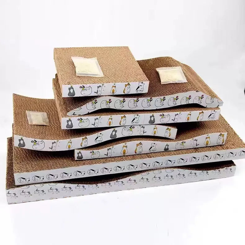 Large Eco-friendly Cat Scratch Board Corrugated Paper Wear-resistant Anti-scratch Wave Design Straight Board 40x30x5cm Cat Toy