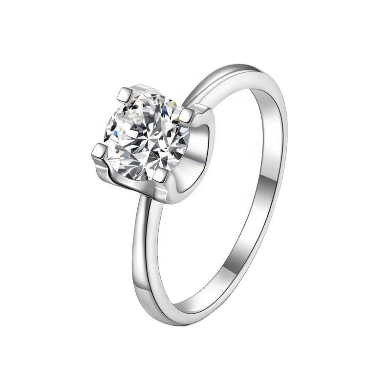 Hot Sale Multi Size Wedding Engagement Ring Moissanite 925 Sterling Silver Jewelry Rings for Women Girls