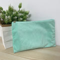 Wholesale Eco Blank Plain Customized Printed Logo Green Reusable Travel Velvet Cosmetic Makeup Bag for Women