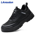LAnoudun  Black Workwear Series European Standard Fiberglass Toe Cap 10KV Insulated Anti - Smash Anti - Pierce Safety Shoes