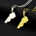 Factory Lebanon City Map Chain Necklace Stainless Steel Silver 18K Gold Plated Lebanon National Flag Emblem Map Pendant Necklace