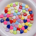 Color Stripe Paint Acrylic DIY Mobile Phone Chain Key Love Heart Beads Kawaii Colorful Heart Beads for Jewelry Making Bracelets