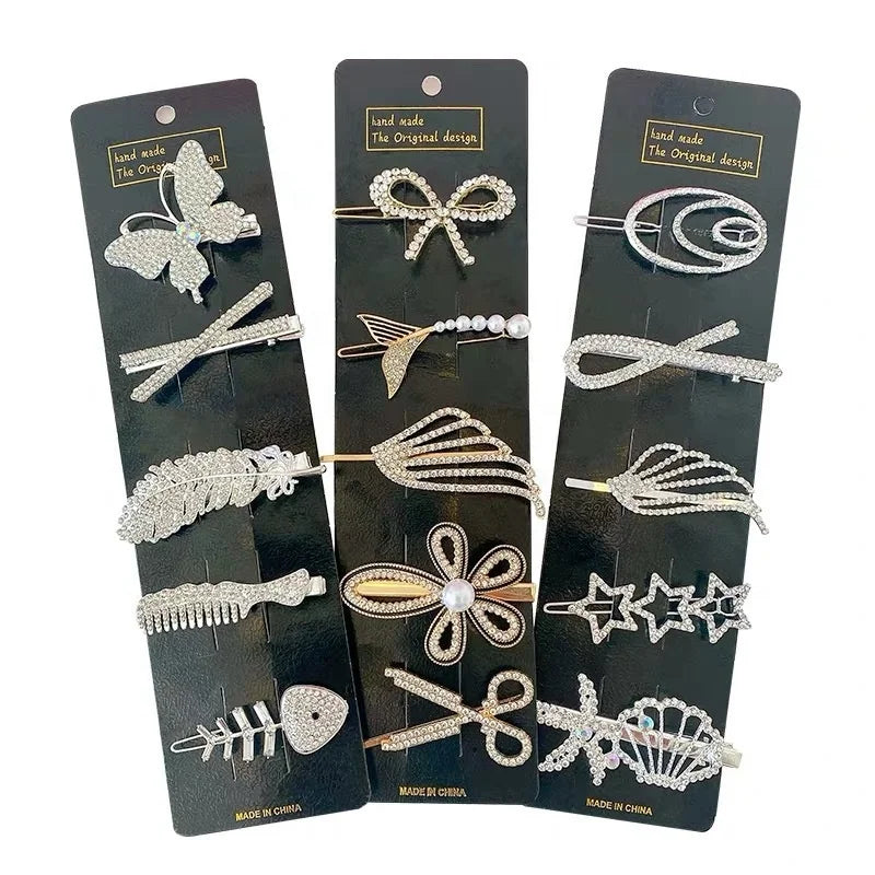 MIO Fashion Ladies Rhinestone Metal Hairpins Hair Accessories Party Night Elegant Ladies Butterfly Hairpin Hair Accessories