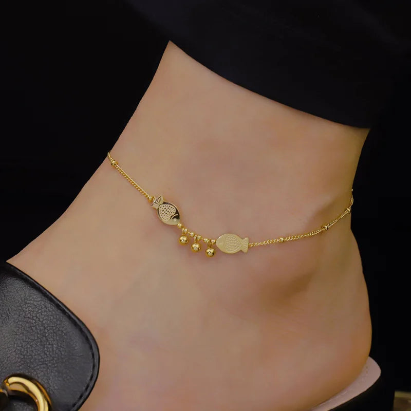 Zhongzhe Jewelry Anklets Wholesale Fashion Mom Gifts Anklets Heart Stainless Steel Shiny Anklet Chain Jewelry