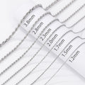 Fine Hot Sale 925 Sterling Silver Diamond Cut Rope Chain 1.2mm 1.5mm 1.7mm 2mm 2.3mm 2.8mm 3.8mm Chain Men Women Necklace
