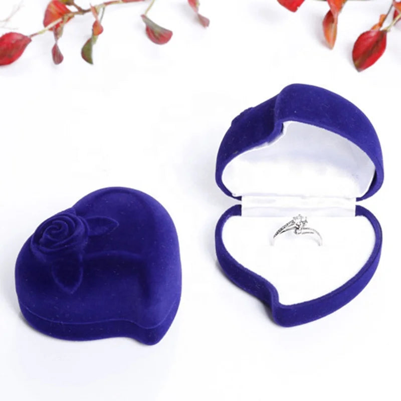 A1 Heart Velvet Ring Box Jewelry Box Package