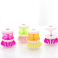 Kitchen Washing Utensils Plastic Pot Dish Cleaning Brush Kitchen Cleaning Brush With Soap Dispenser