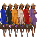 Fall Women Clothes New Casual Solid Color Long Sleeved Shorts Workplace Womens Suits Two Piece Set