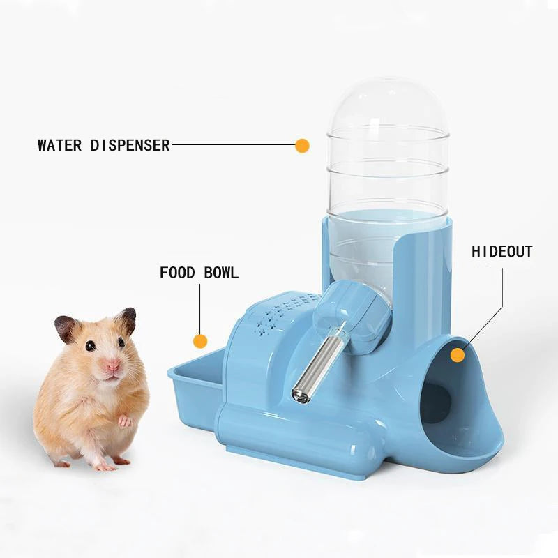 Hamster Roller Ball Vertical Pet Water Bottle 3 in 1 Feeding Hamster Water Dispenser