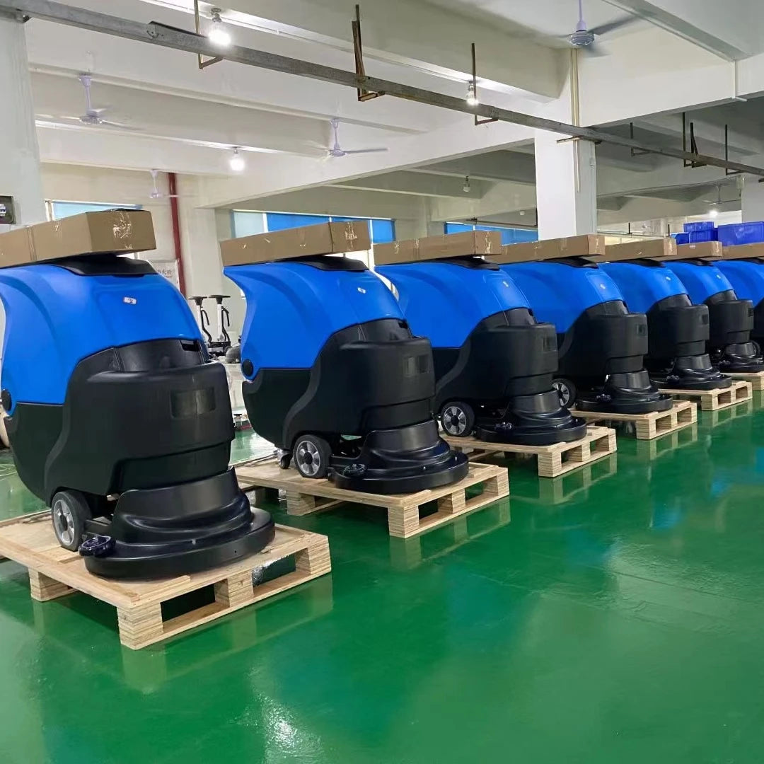 New Electric Walk-Behind Rotary Floor Scrubber 24V 2300m/h 560mm Cleaning Width