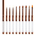 Wholesale 100% Pure Kolinsky Hair Germany Plastic Acrylic Nail Art Brushes UV Gel Nail Painting Tool 8pcs Aoqi Brand
