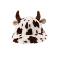 Winter Cow Horn Fisherman Hat Fashion Plush Thickened Warm Fur Bucket Hat