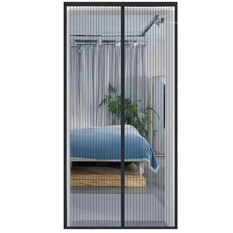 Hot Sale Modern Style Automatic Closing Magnetic Door Screen Anti-Mosquito Mesh Door Curtain Full Light Shading Built-In Black