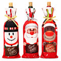 Cute Christmas Wine Bottle Covers Knitted Santa Snowman Reindeer Bottle Sweater for Holiday Table Decorations and Gift Packaging
