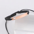 New European American Wind Couple Simple Wax Rope Woven Adjustable Bracelet Curved Long Hollow Heart Hand Bangle Jewelry