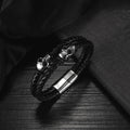 Hot Selling Men's Multi-Layer Leather Bracelet with Hand-Woven Magnetic Buckle New Style Personalized Fashion Wrap Bracelets