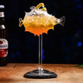 270ml Creative Pufferfish Cocktail Glass Glass with Straw Transparent Goblet Glass Bar Party Drinkware