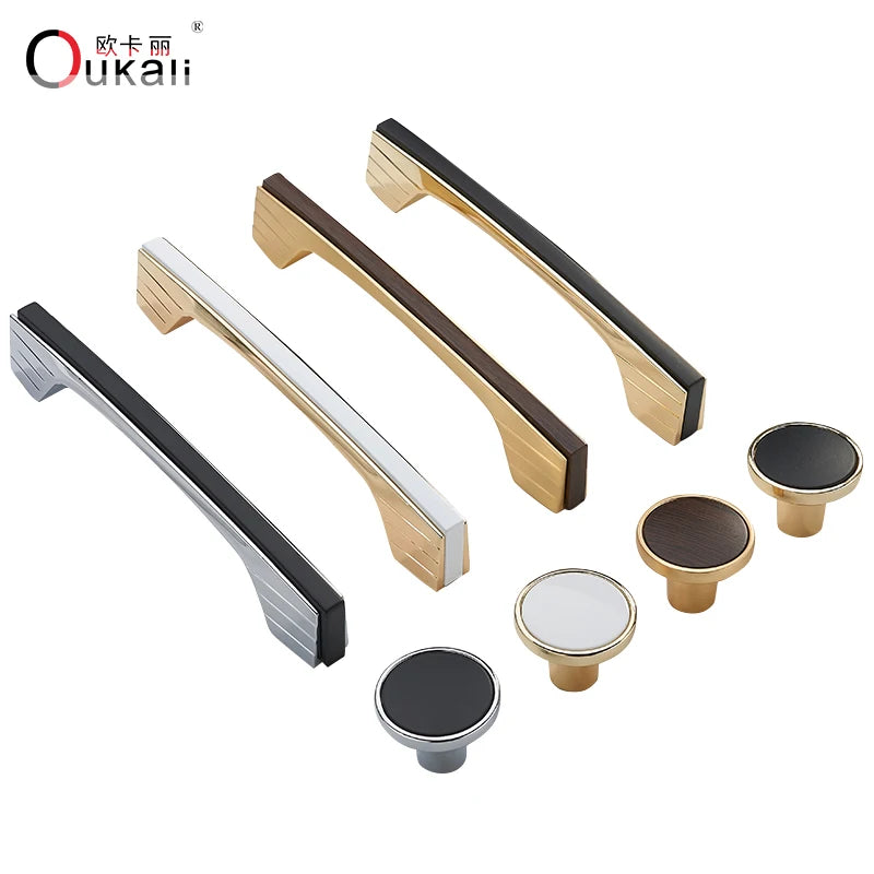 Luxury Design Manufacturers Selling Zinc Alloy K Gold Black White Furniture Hardware Drawer Handle Knob