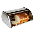 Large Capacity Bread Box Metal Bin Storage Bread Coated Snack Boxes Food Container Kitchen Home Roll up Lid
