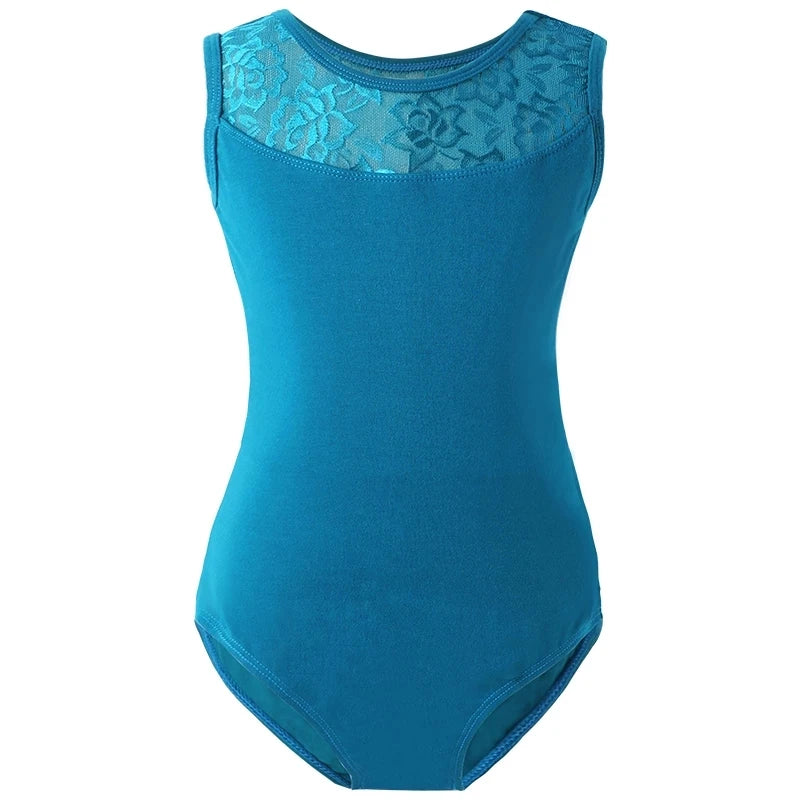 Children Ballet Leotards Kids Open Back Lace Sleeveless Leotard Girls Dance Clothes