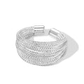 Dylam Specially Design Women Fine Jewelry Daily Wear S925 Silver Rhodium 18k Gold Plated Wide Layer Round Beaded Jewelry Rings