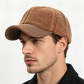 Custom logo Winter Baseball Cap Adjustable Lamb Warm Corduroy Brim Baseball Cap for Men Women