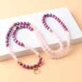 Prayer Mala Necklace for Women Fashion Jewelry Natural Rose Quartz Imperial Jasper Meditation Protection Yoga Necklace Gift