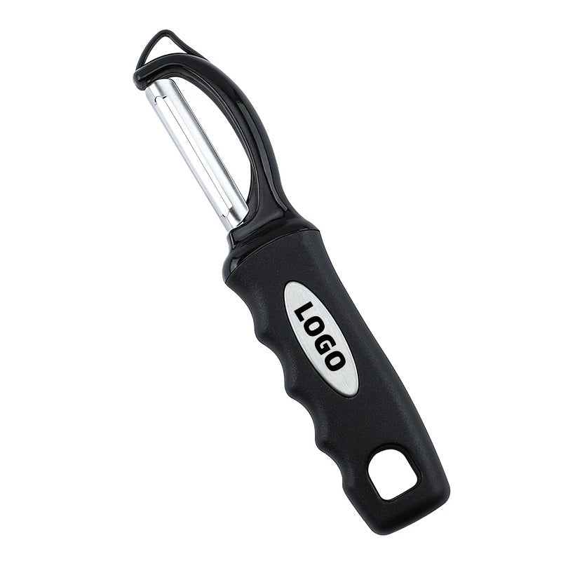 Hot Selling Premium Long Handle Stainless Steel Blades Swivel Fruit Vegetable Peeler with Soft Handle