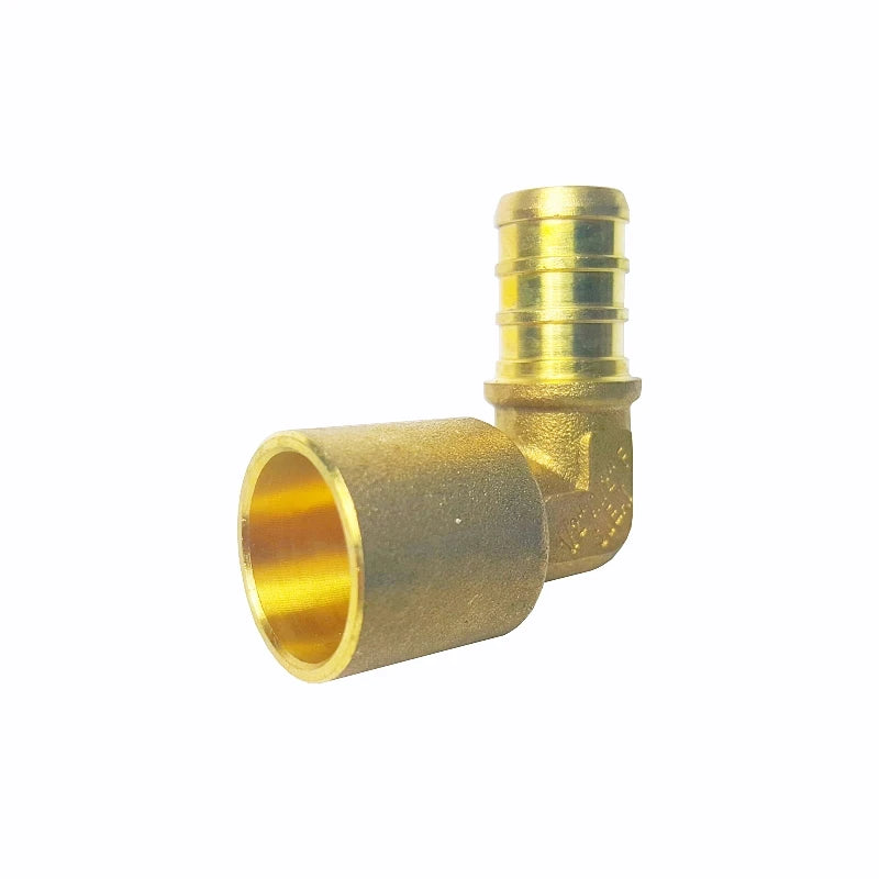 PEX 1/2" X 3/4" Female Sweat Elbow Copper Adapter (Over Copper Tube) Brass Fitting No Lead Crimp Pex Fittings