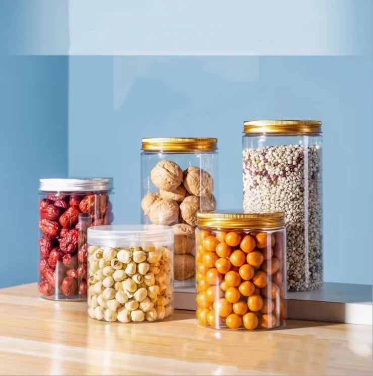 Low MOQ 3oz 4oz 5oz Plastic Storage Jars Set for Kitchen Food Candy Cake Storage Cookie Jar Collection